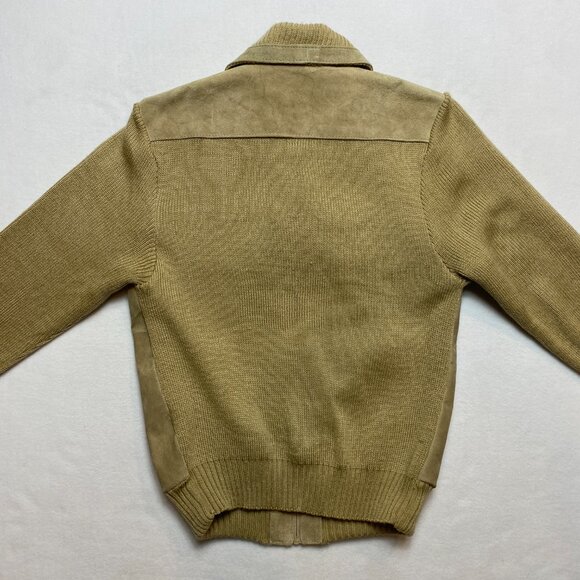 Vintage Alan Stuart  Cowhide Jacket Mens S Tan Bomber Suede Full Zip NWD - Picture 9 of 14